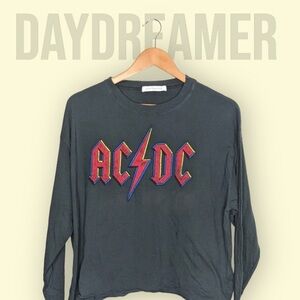 DAYDREAMER Long Sleeve Cotton Oversized AC/DC Tee NEW Size S​​
